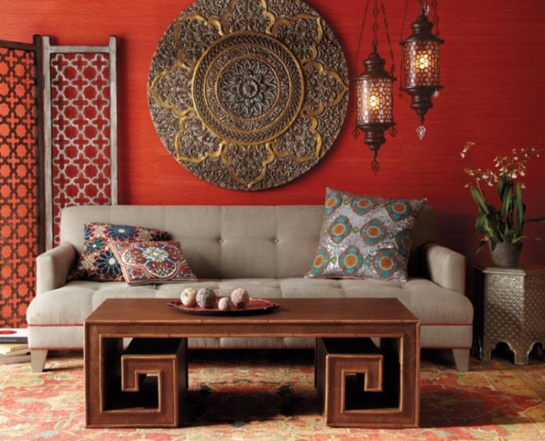 Orientalisk-dekoration-vägg-dekoration-lykta-soffbord