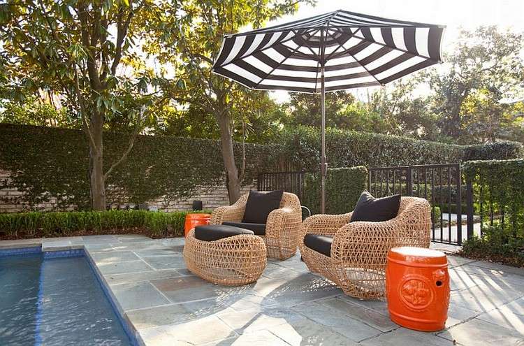 Orientalisk deco utomhus-modern-trädgård-möbler-kinesisk-trädgård-pall-orange