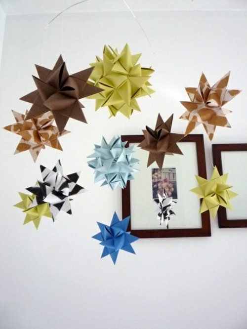 Origami lykta plantskola dekoration idé
