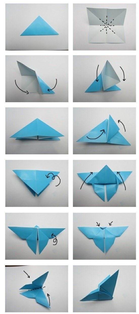 Origami vikningsinstruktioner fjäril