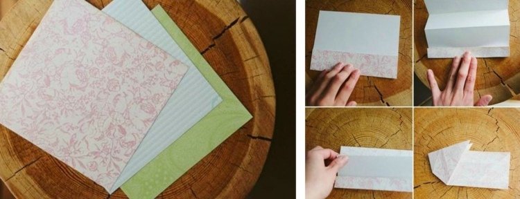 kanin origami instruktioner vika färgglada papper gåva påsk fest