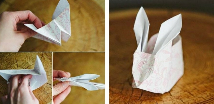 kanin origami väska skål godis gåvor förpackning idé papper