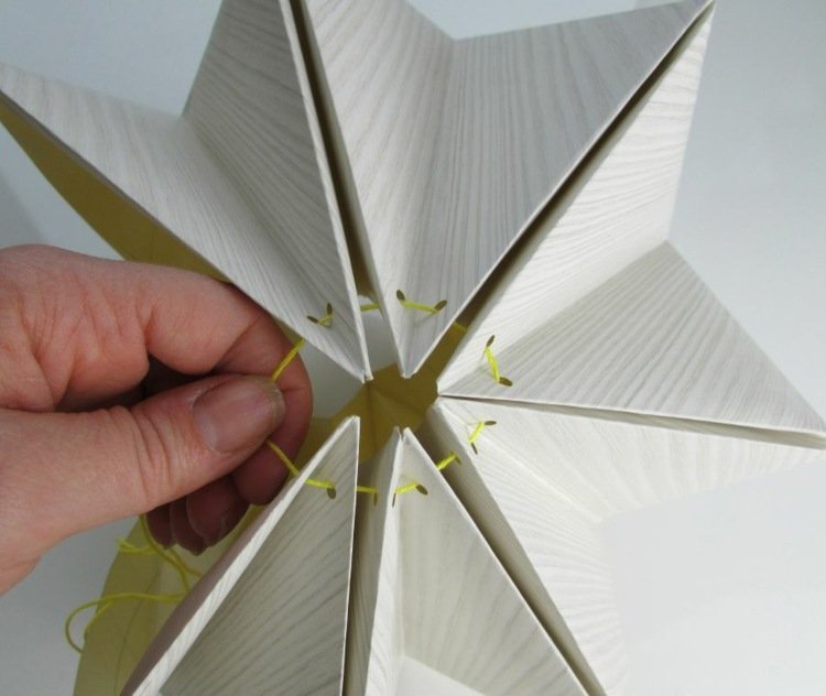 lampa origami slipsnod gul stjärna form hubesch