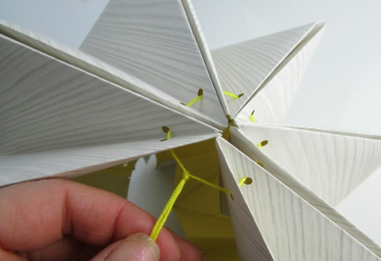 lampa-origami sladdband gula knuthål
