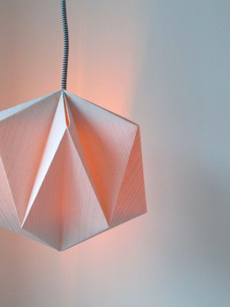 lamp-origami mönster lampskärm gör det själv kabelinredning