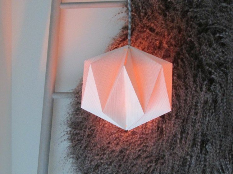 lampa-origami hängande ljus röd ljus tinker päls deco
