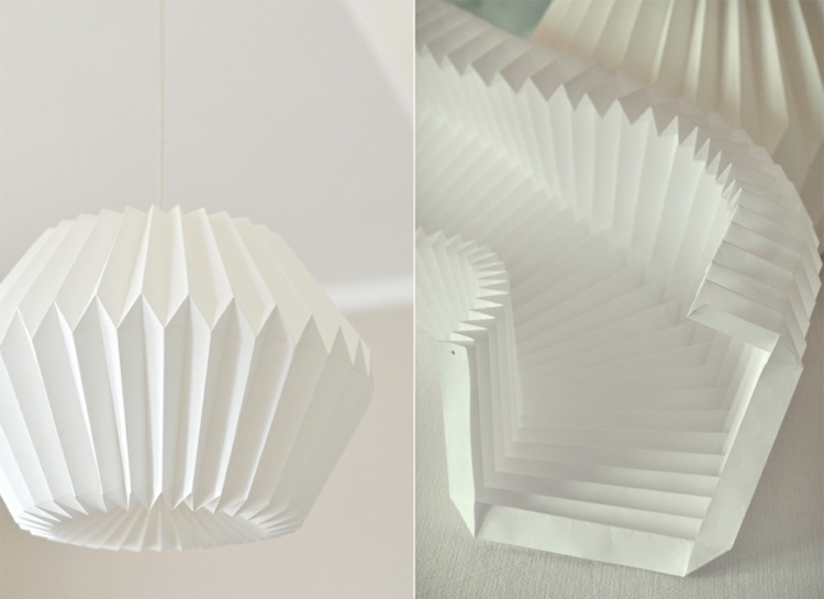 origami lampa vit idé vik lampskärm