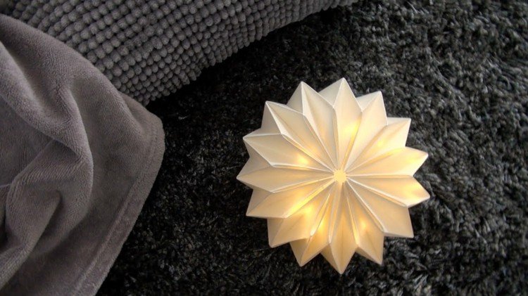 lampa-origami blommor form vikningsinstruktioner djup hög matta grå