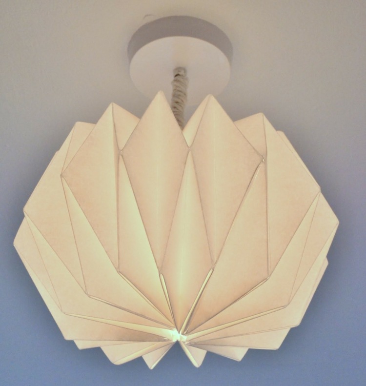 origami lampa papper taklampa lätt att göra
