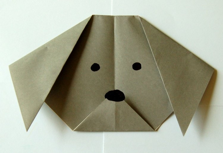 tinker origami djur ansikte filtpenna svart näsa ögon