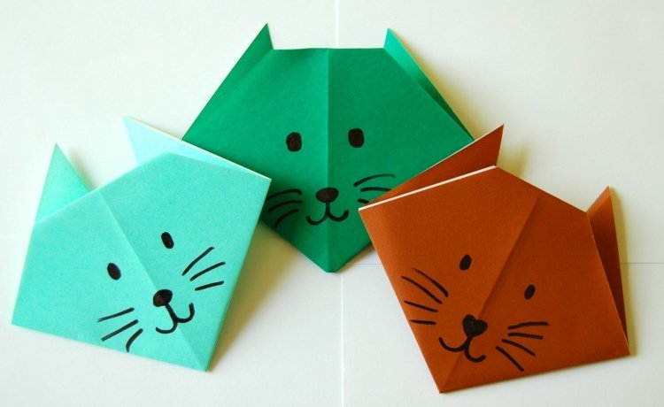tinker origami djur idé katter pyssel idé fritids dekoration