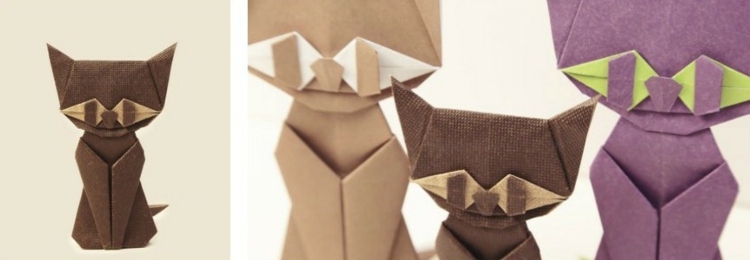 tinker origami djur halloween idé dekoration katt