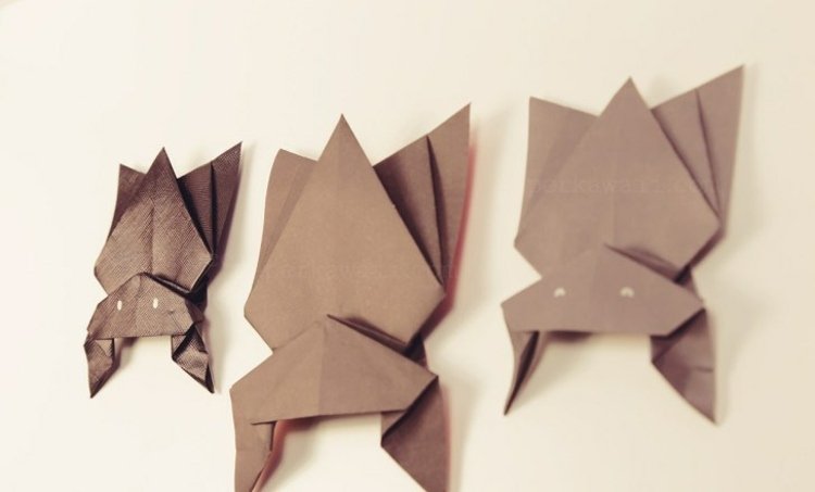 tinker origami djur fladdermöss halloween dekoration