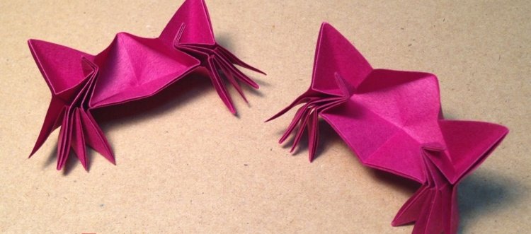 origami djur pyssla rosa cancer krabba papper idé