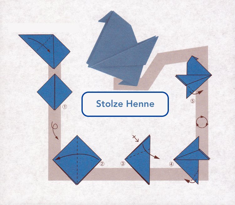 origami fågelvik höna enkla steg instruktion