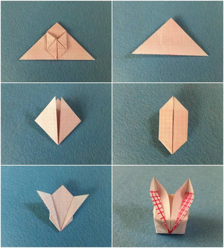 Origami för påskinstruktioner-påsk-kanin-veck-diy