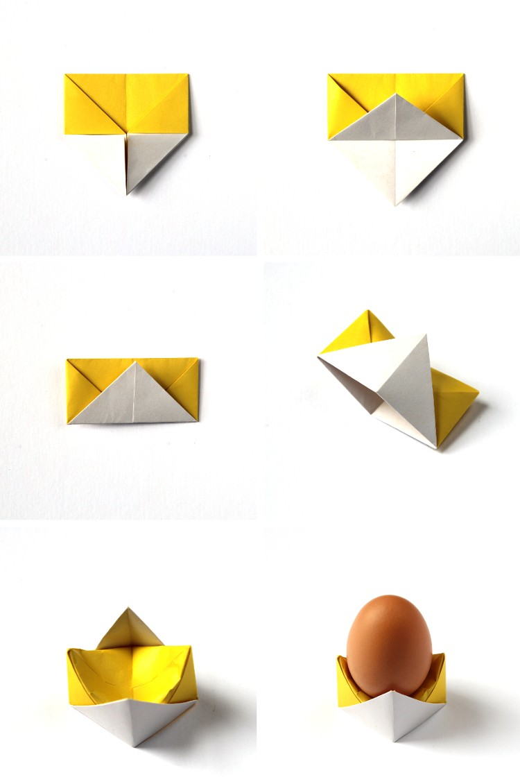origami-påsk-vikning-ägg-kopp-vikningsteknik