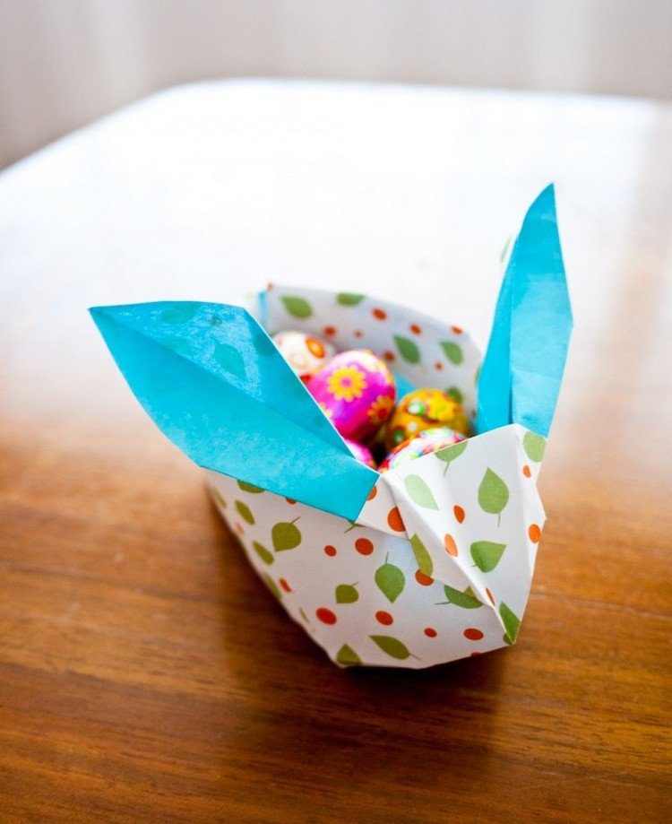Origami för påskhare-ägg-kopp-skal-godis