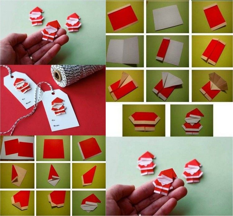 Origami för julvikning-vikning-instruktioner-jultomten