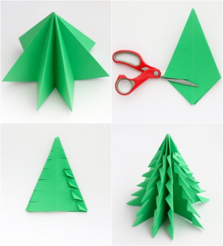 instruktioner för vikning av origami gran