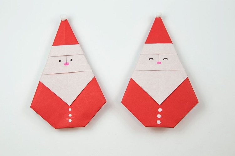 Vikande origami till jul. Gör en Santa Klaus -figur av papper med barnen