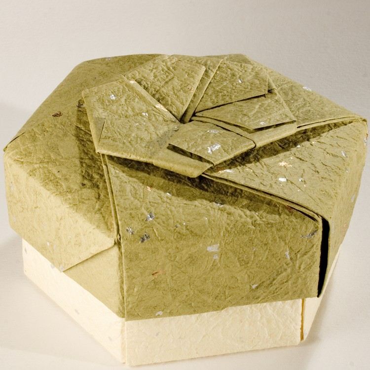 origami julpapperslåda lock blomma
