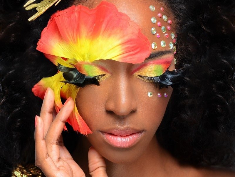 Carnival make-up blomma idéer ögonfransar
