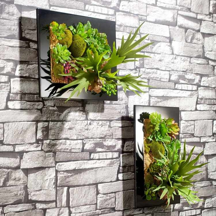 Blomkrukor-hängande-vägg-trädgård-inomhus-plantering-vägg-dekoration-ram