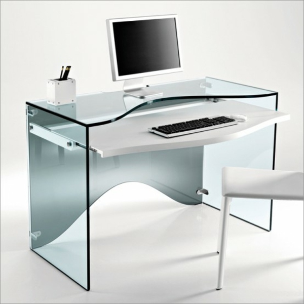 Glas datorbord elegant materialval