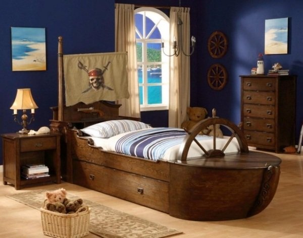Barnemöbler tema rum pirat säng