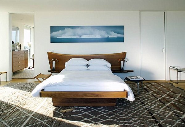 modern sovrum säng brun färg