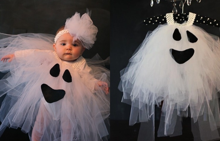 barn-karneval-kostymer-baby-tutu-vit-klänning-spöke