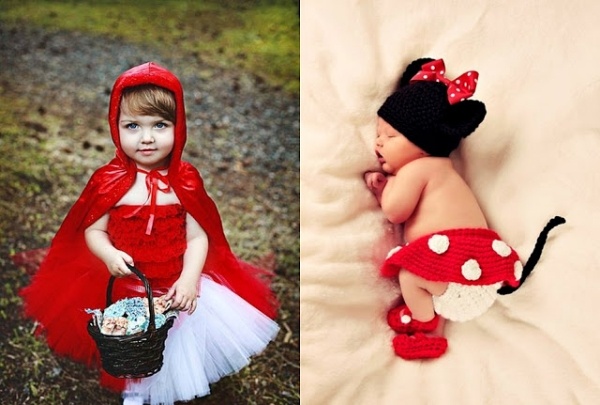 barn karneval kostymer röd skalle kostym småbarn sover sött vackert