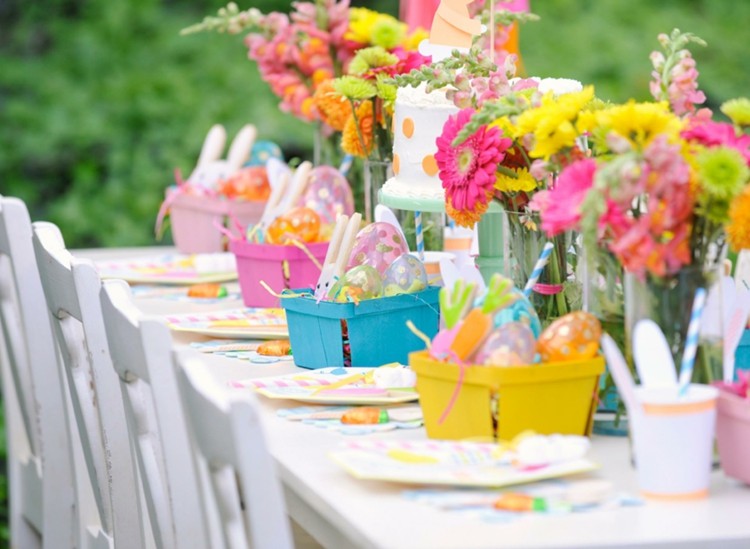 Påskfest i trädgården färgglada-påsk-korg-gäst-present-idé-färgglada-blommor