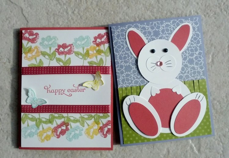 Påsk-pyssel-med-barn-påsk-kort-papper-kanin idé dekoration