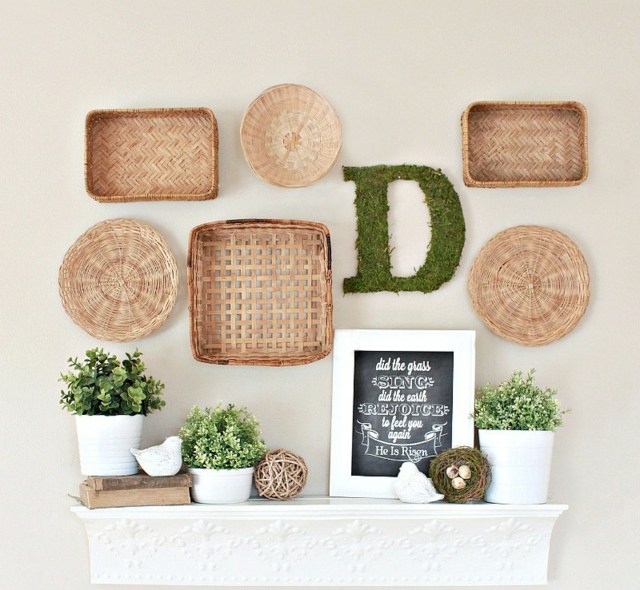 Mantelpiece Rotting Baskets Väggdekoration Keramiska fågelfigurer