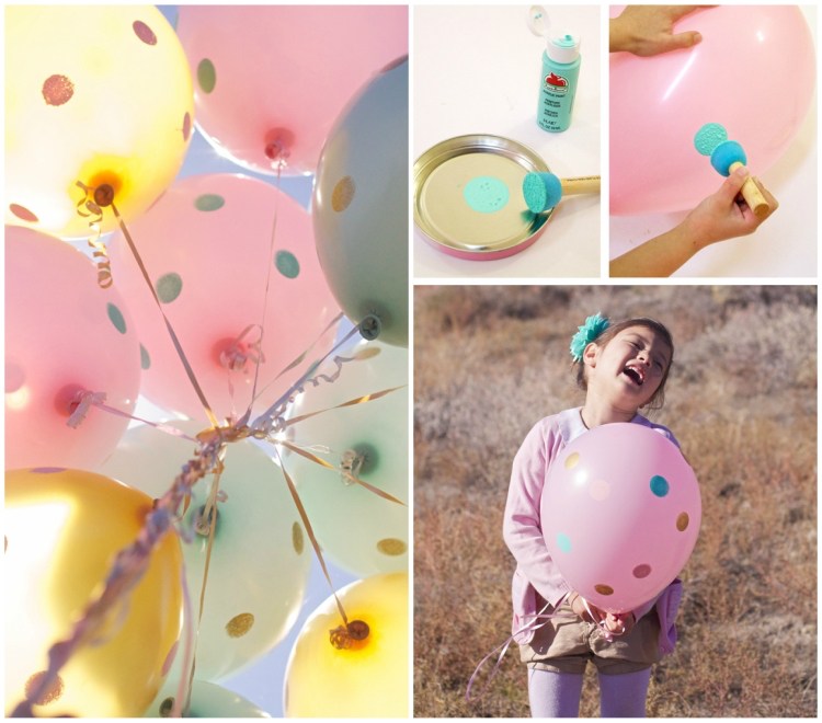 tinker ballonger påsk dekoration måla prickar dab idé