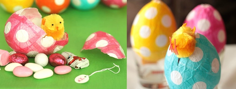 tinker ballonger påsk dekoration instruktioner påskägg papper mesh överraskning ägg