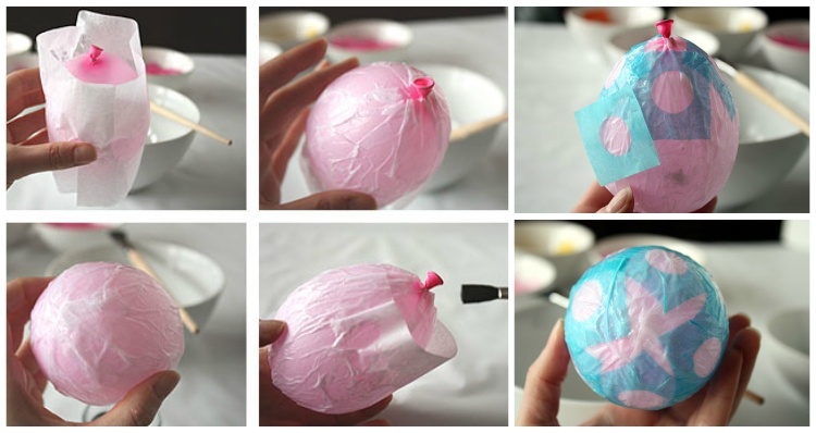 tinker ballonger påsk dekoration påskägg papper mache