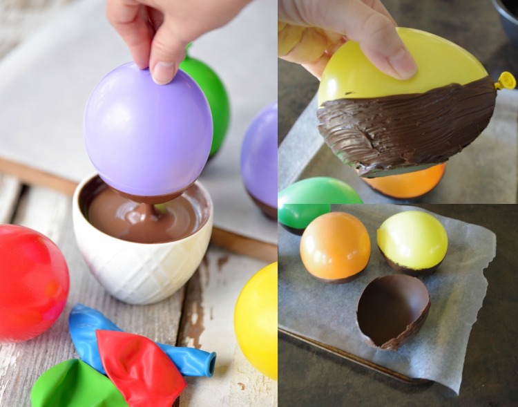 Tinker ballonger påsk dekoration ätbar choklad gör en chokladskål sleber
