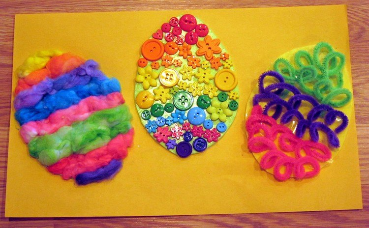Påskägg-pyssla-med-barn-papper-färgglada-dekorera-idéer