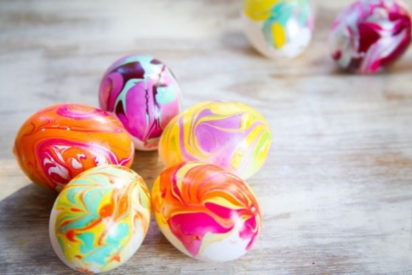 Marmorerade ägg från olika färger intressanta resultat