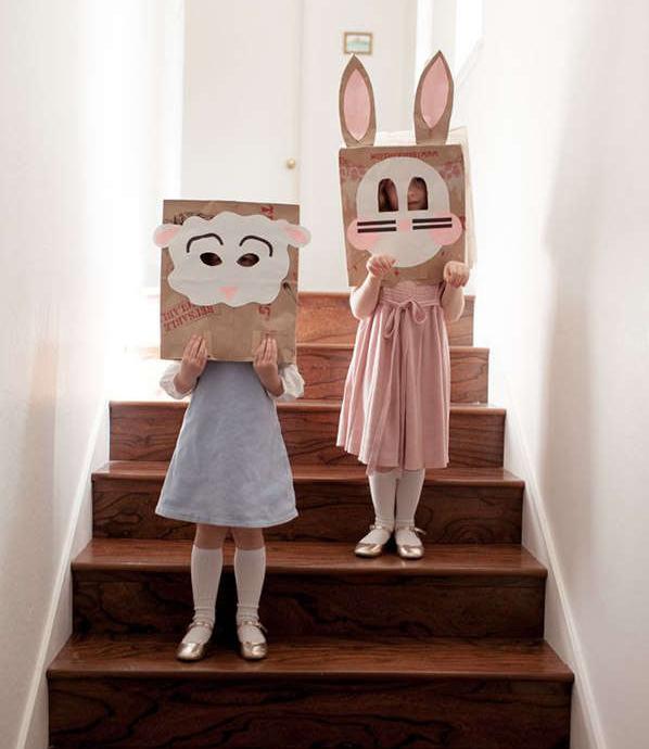 Påskgåvor barn pyssla idéer kanin får masker