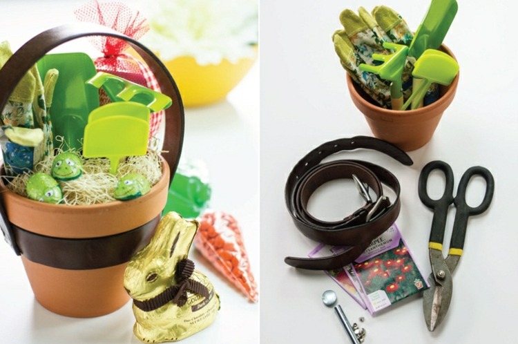 Påsk-presenter-självgjorda-blomkruka-bälte-handskar
