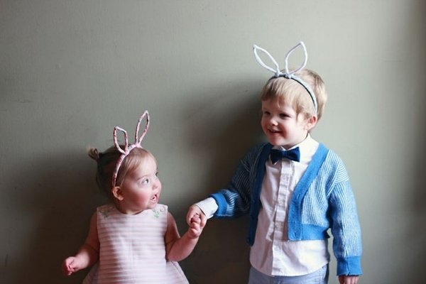 barn påsk hantverk-påskkaniner kanin öron-huvud dekoration