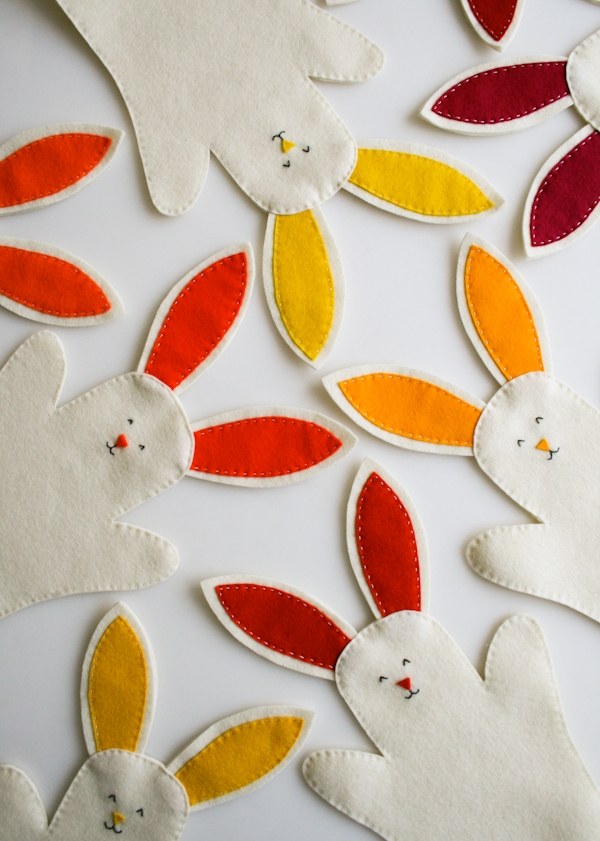 Hand marionettfilt tyg kaniner-barnleksaker-påskhantverk