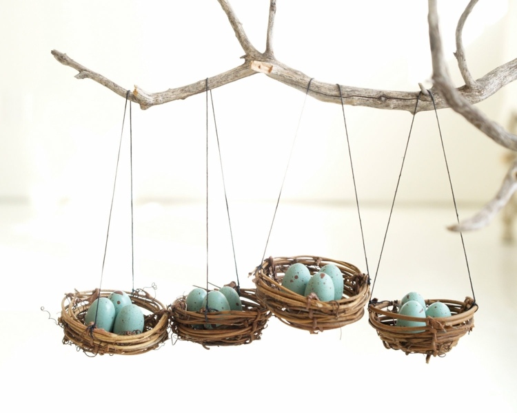 påskidéer 2015 påskbukettdekoration häckar blå ägg