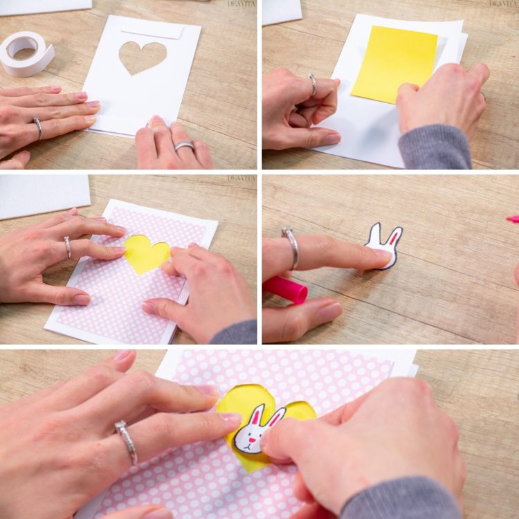 Påskkort pyssel instruktioner motiv papper påskkanin vikkort