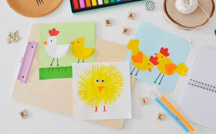 Barnvänliga hantverksidéer för påsk med papper och färg