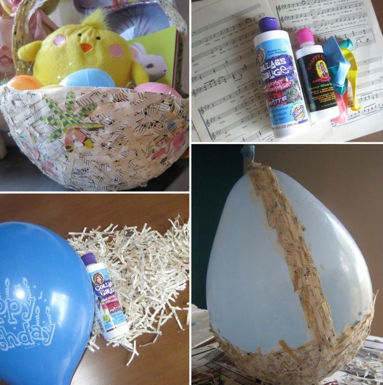 Påskkorg-hantverk-barn-papper mache-anteckningsbok-ballong-idéer